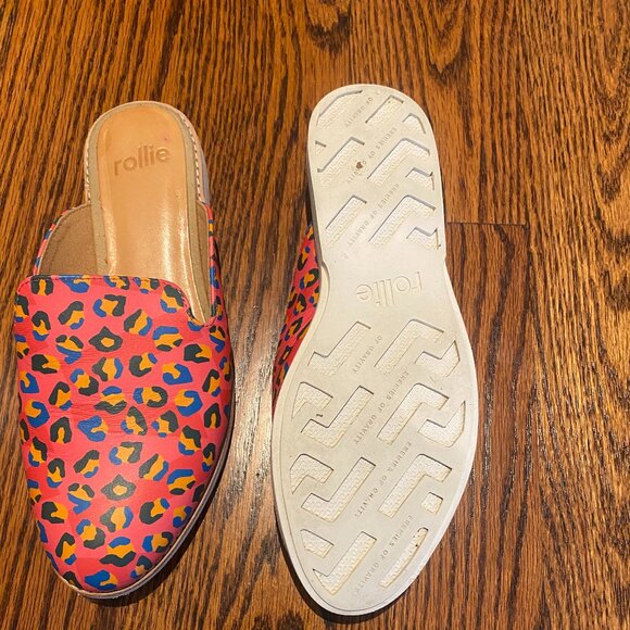 Fuscia leopard slides (Rollies) - Picture 2 of 3